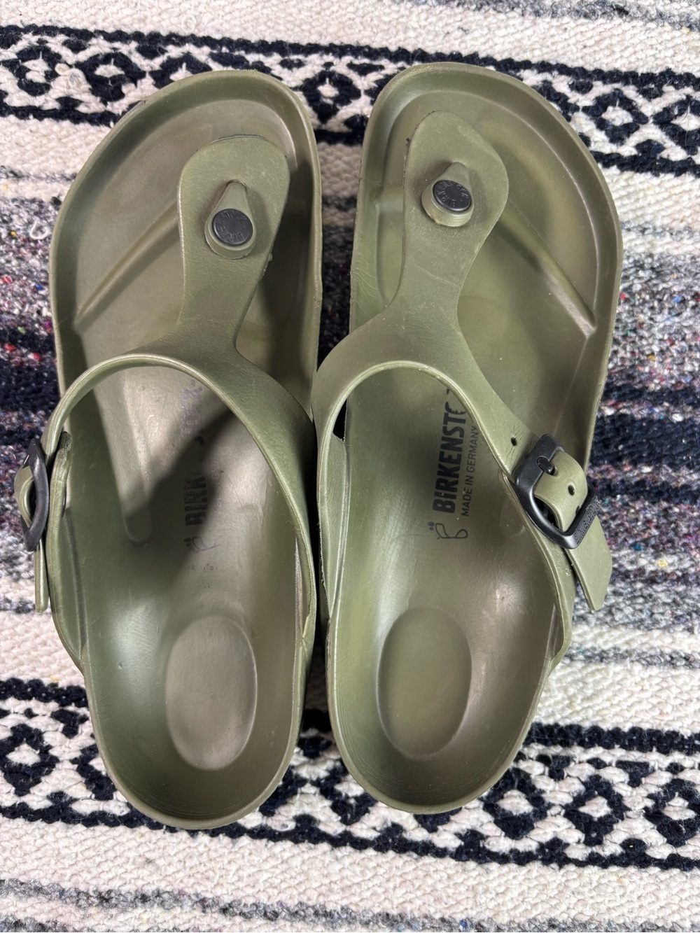 Birkenstock Gizeh EVA Thong Sandals Green Khaki Women’s 38/7 Flip Flops